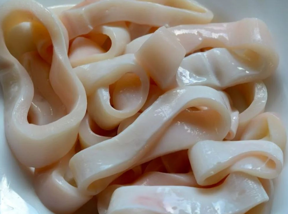 Как выглядит готовый кальмар Кальмар (мясо) отварное
