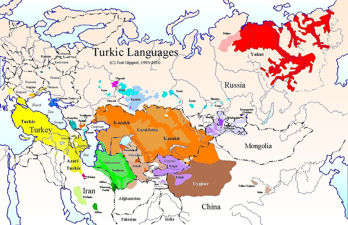 Карта языков россии