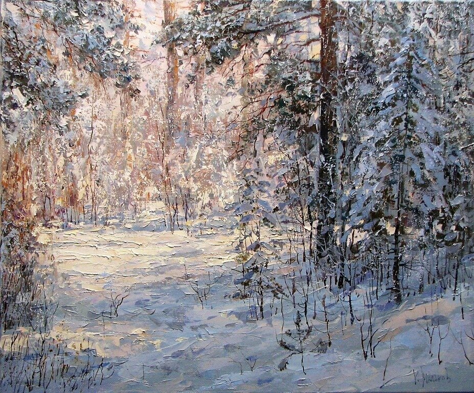 Мальков К.Ю., «Зимний день», холст, масло, 50 x 60 см 