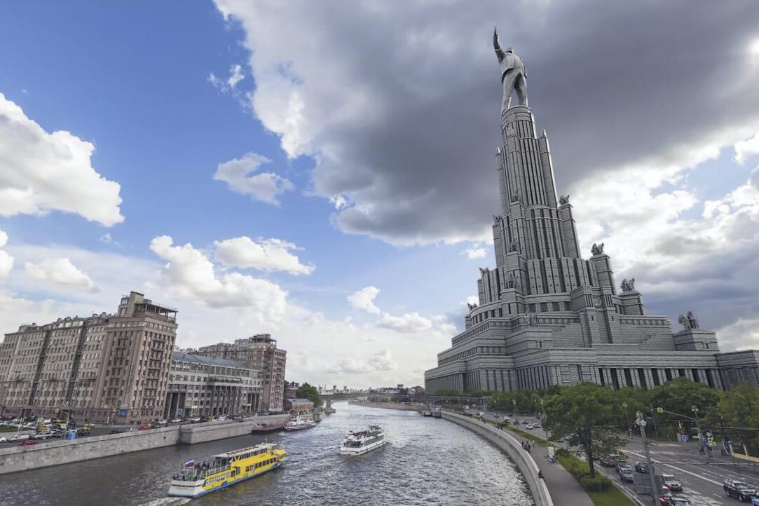 Так бы Дворец Советов смотрелся в современной Москве.