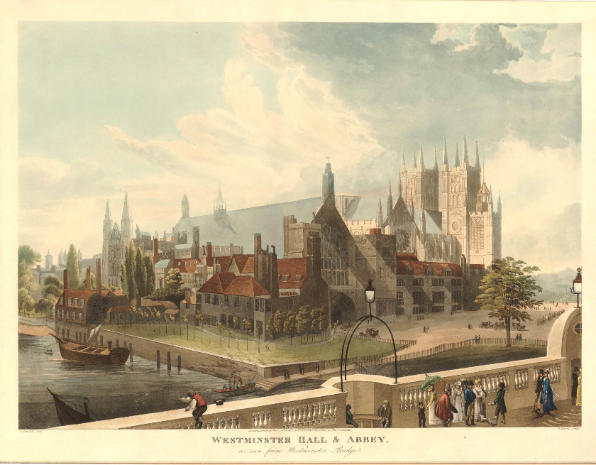 Вестминстер-холл и Вестминстерское аббатство, 1819 год