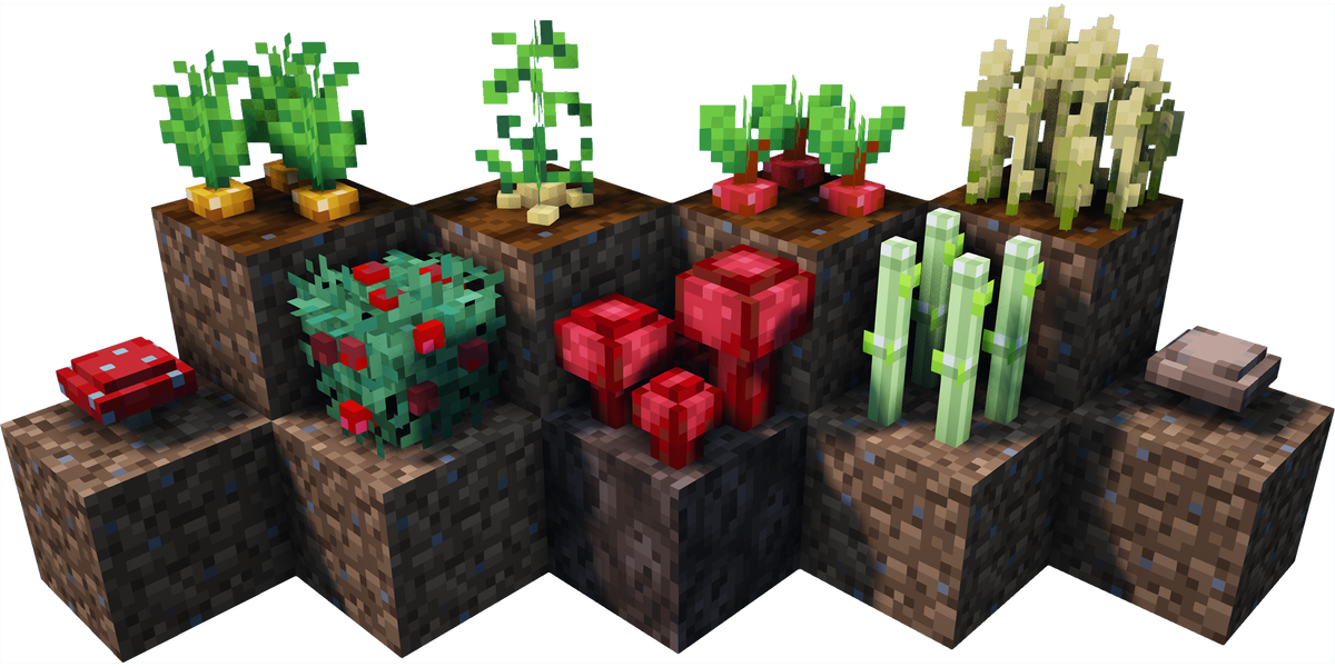 Внешний вид ресурспака Crops 3D.