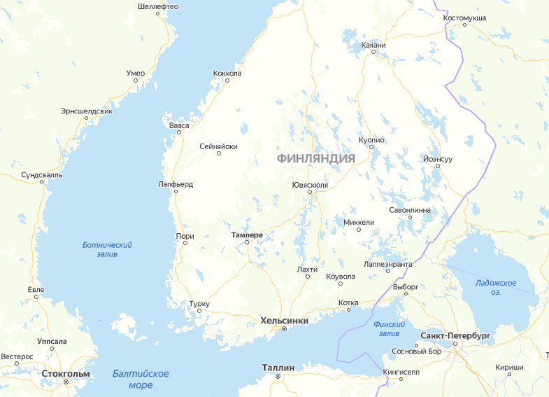 Границы Финляндии и Швеции с Россией. Ленинградская область.