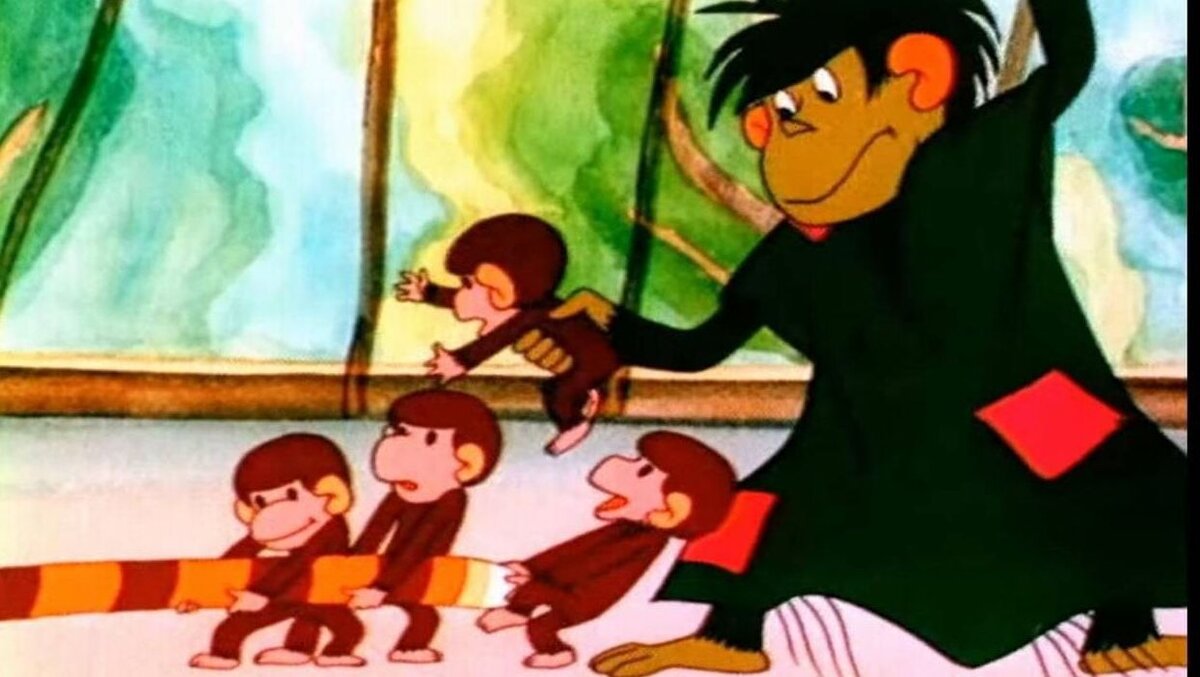 Веселый анимационный сериал об озорных обезьянках, очень старающихся походить на настоящих ребятишек, но делающих это так наивно и непосредственно, что это вызывает то умилительную улыбку, то веселый смех, то неудержимый хохот. Смотреть мультсериал «Обезьянки» онлайн – одно удовольствие. Каждая серия – это не только веселая зарисовка из жизни обезьяньей семьи из зоопарка, но и музыкальная композиция в исполнении известной группы «Машина времени».