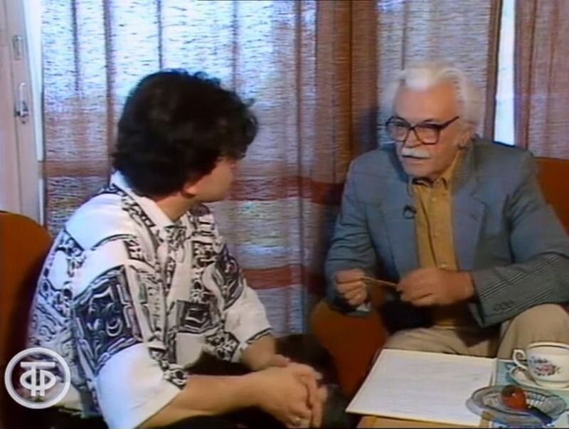 Кадр из одного из последних интервью с Сергеем Бондарчуков в 1994 году