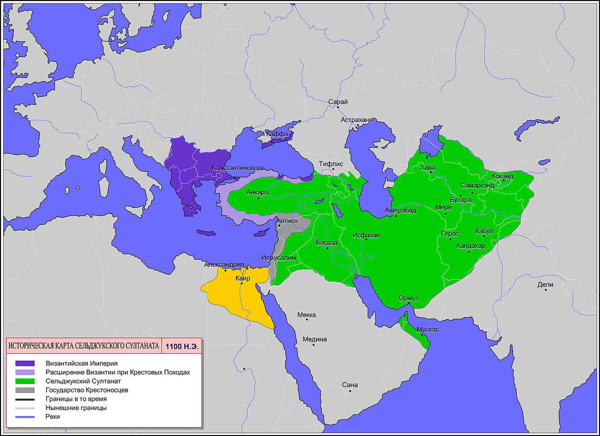 Карта Сельджукского султаната / Emil-mardanov / ru.wikipedia.org