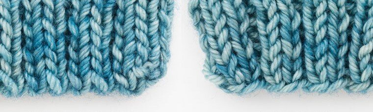 С правой стороны край обычным набором, с левой - итальянским. 