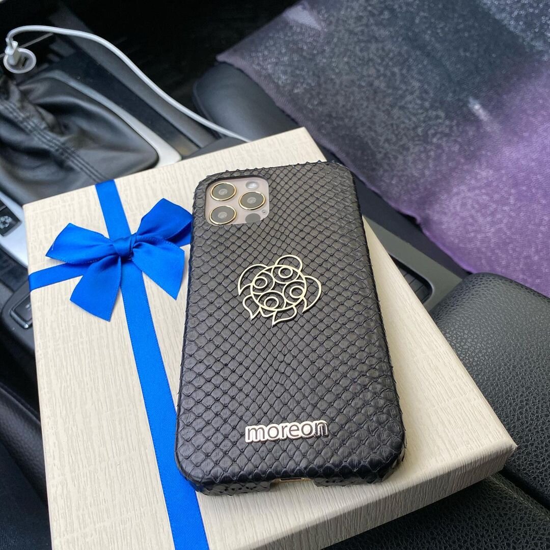 Кожаный красный чехол из кожи питона с логотипом Mobcase 1304 для iPhone 12 Pro Max