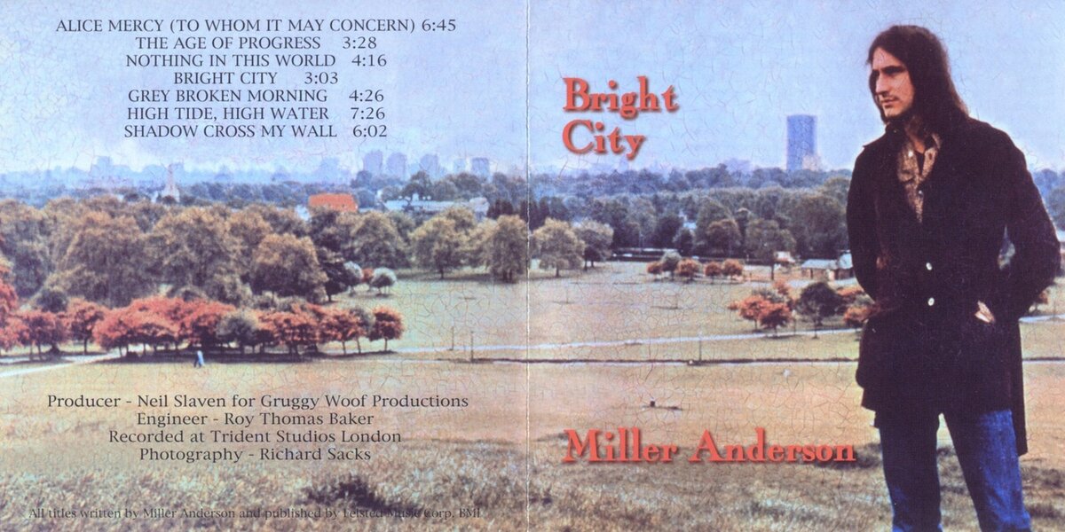 Miller Anderson. Bright City 1971. Обложка альбома.