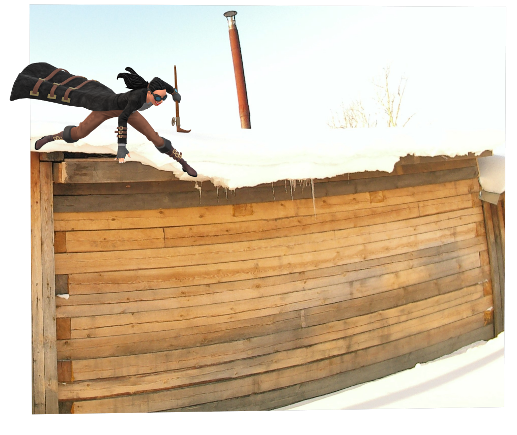 Соседская баня из бруса /Коллаж канала "Затерянные в Сибири"/