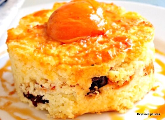 Пудинг с абрикосами и сливами