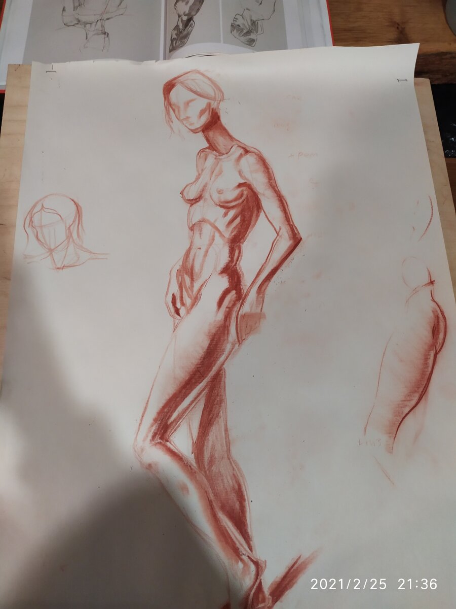 Первая работа. Сангина