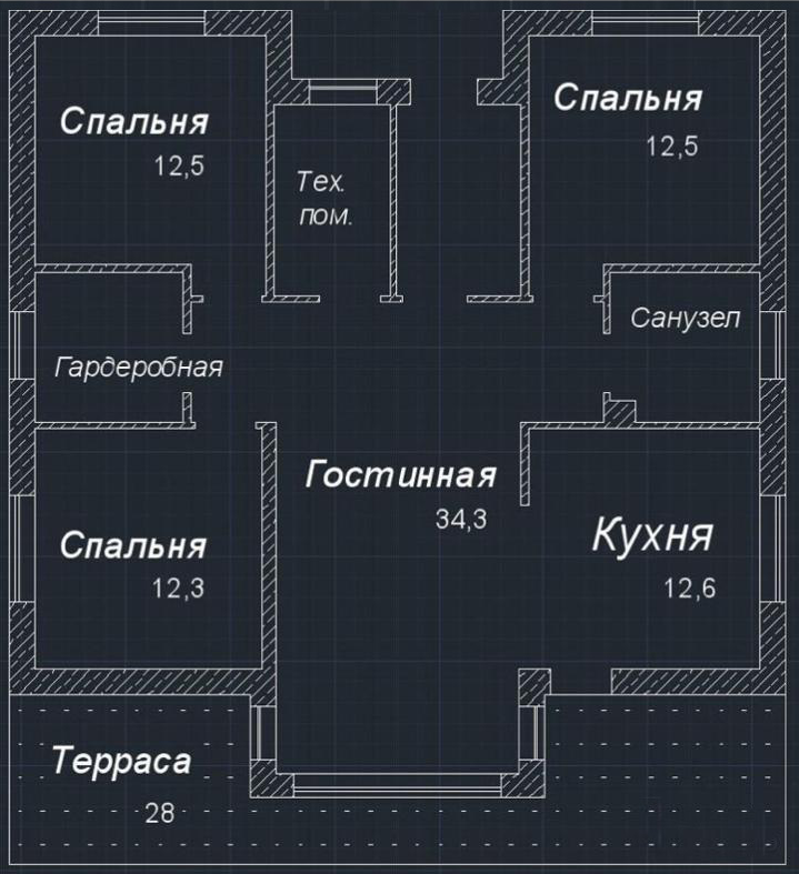 Планировка одноэтажного дома 