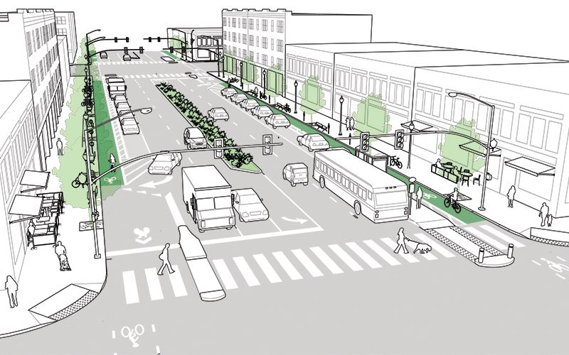 Фотокарточка взята отсюда: https://nacto.org/publication/urban-street-design-guide/streets/downtown-thoroughfare/