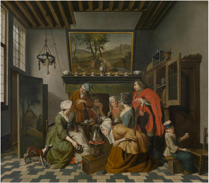 Чайное чаепитие в XVIII веке Wikimedia Commons | Jan Josef Horemans the Younger