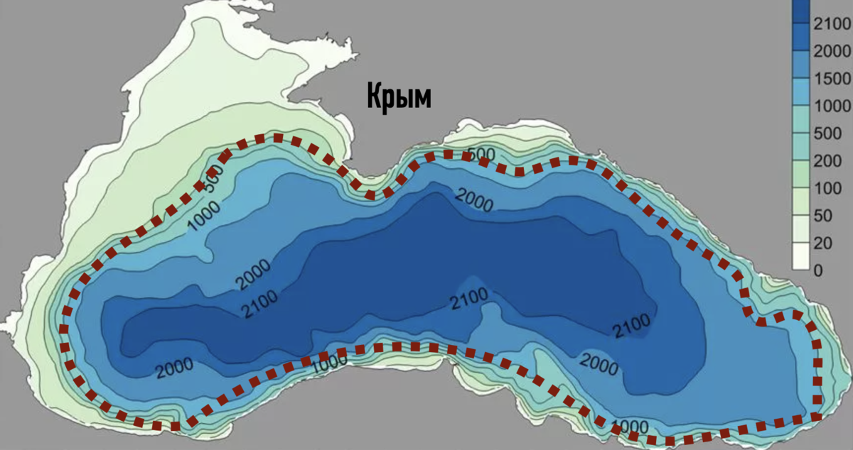 Карта глубин черного моря у берегов крыма подробная