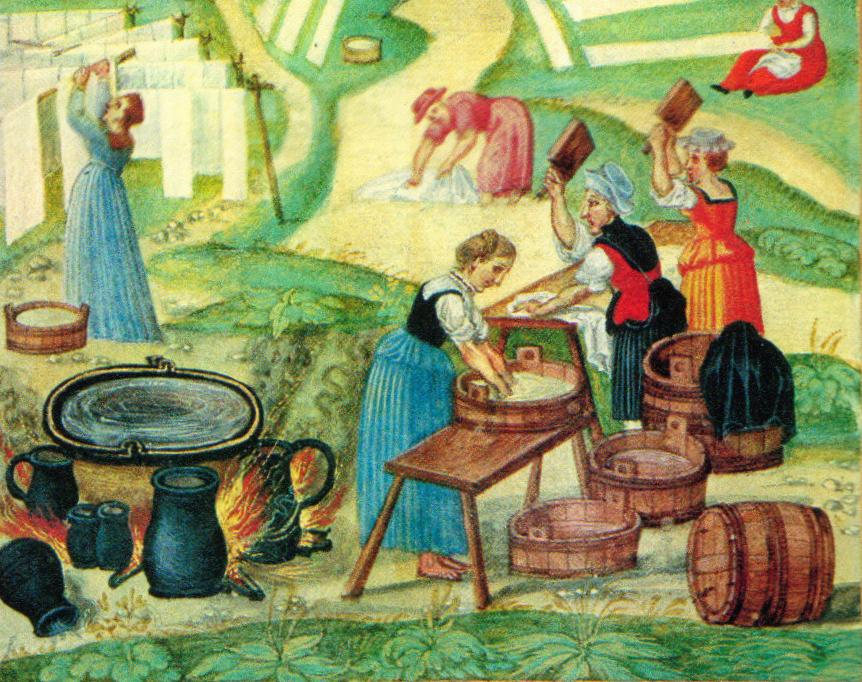 Быт средневековья (стирка)