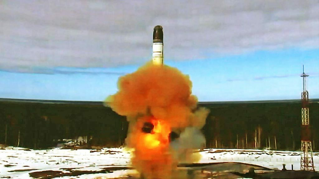 Запуск ракеты Сармат 20 апреля 2022 года.