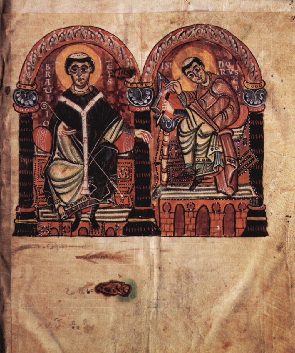 Изображение Исидора Севильского в манускрипте 10-го в. Источник: Wikipedia commons