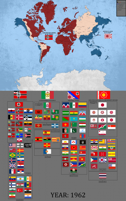 Карта мира Человека в высоком замке на 1962 год | Альтернативная ...