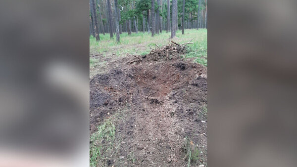 Последствия обстрела ВСУ близ посёлка Белая Берёзка. Фото © Telegram / AV БогомаZ