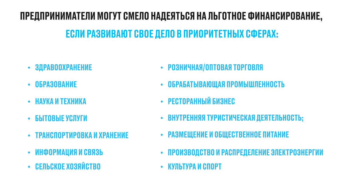 Список приоритетных сфер