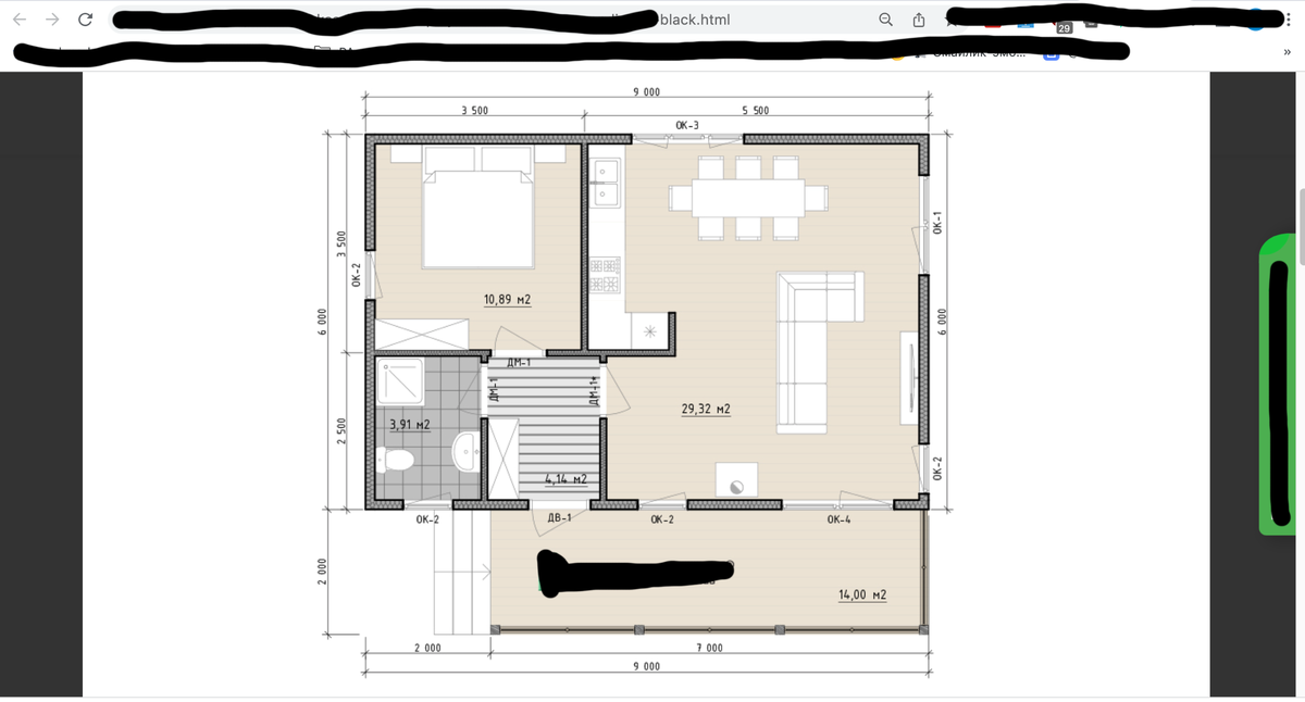 План дома 9х6 метров