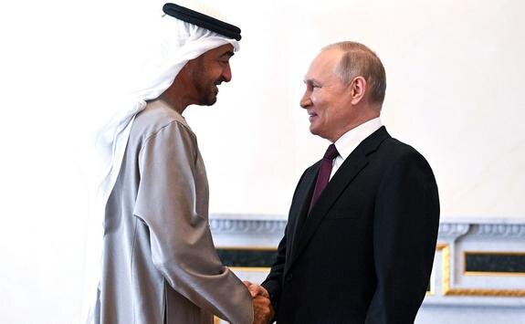    Владимир Путин и Мухаммед бен Заид Аль Нахайян. Фото с сайта Кремля.