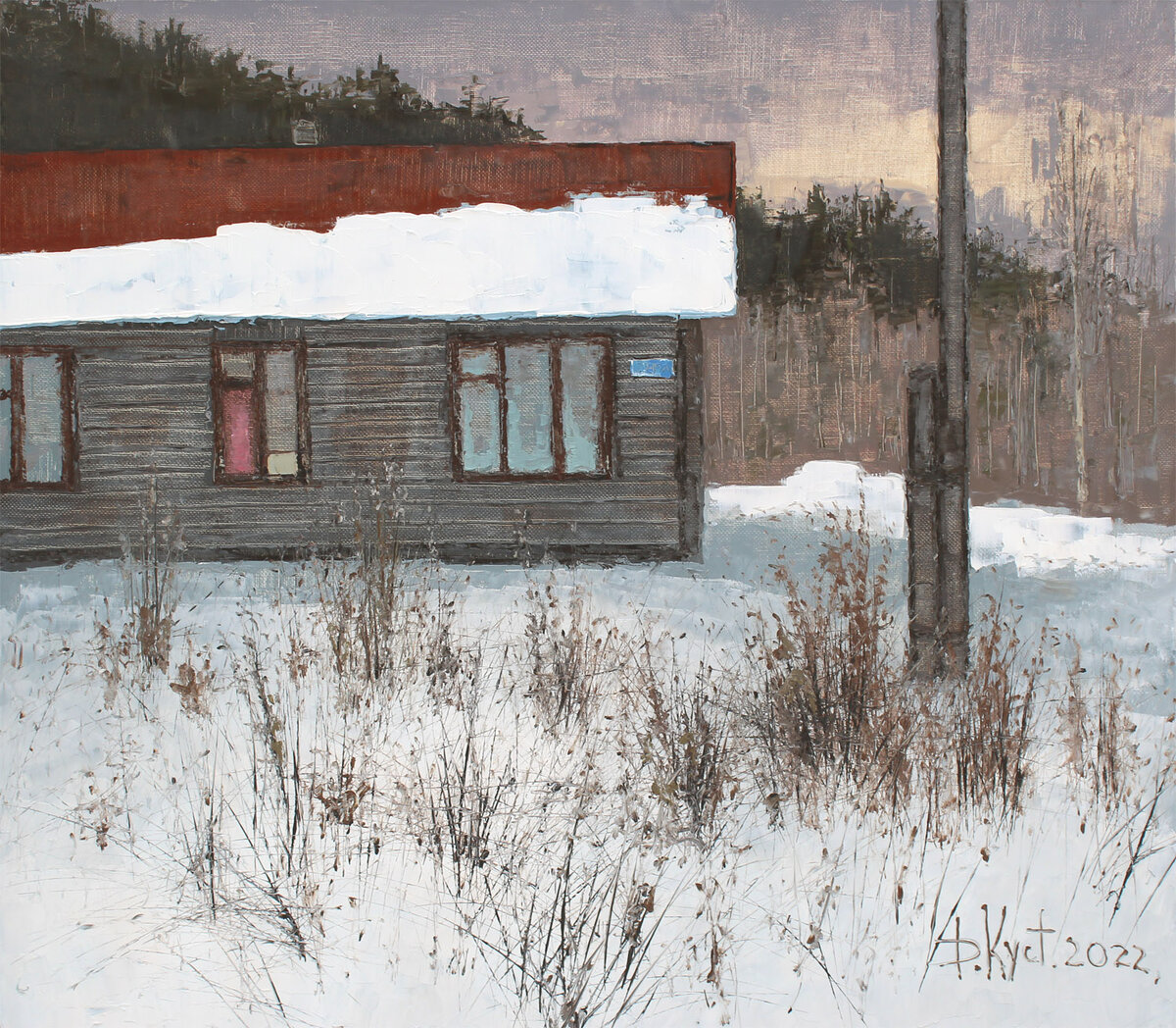 Дмитрий Кустанович. Дом в ожидании лета, 80x70 см, 2022