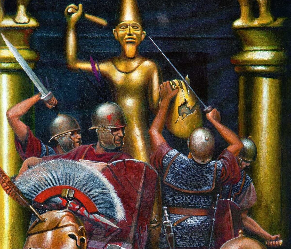 Римляне в этом плане тоже были не промахи. Храмы в Карфагене они обчистили как следует. Иллюстратор: Zvonimir Grbasic