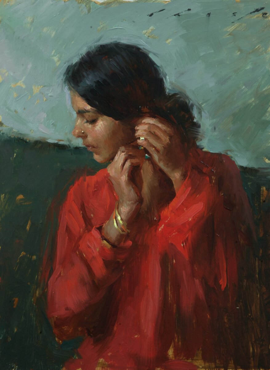 Портреты индийских женщин у художницы получаются просто великолепно!