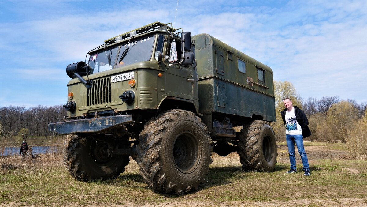 Spin tires real life , Russian Off-Road - gaz66 ( шишига,газ66)