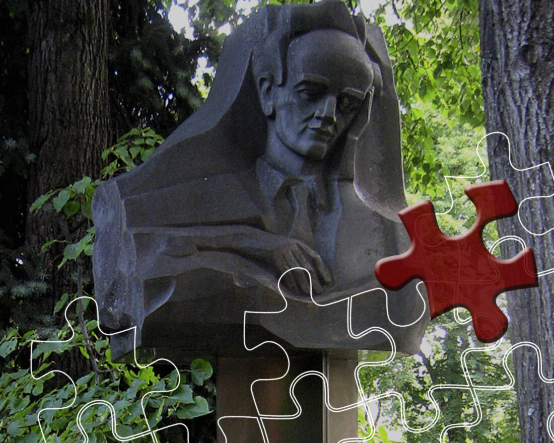 1. Могила Ландау на Новодевичьем кладбище Москвы.