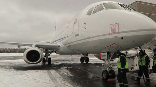 Superjet 100 а/к Северсталь, рейс Москва - Череповец