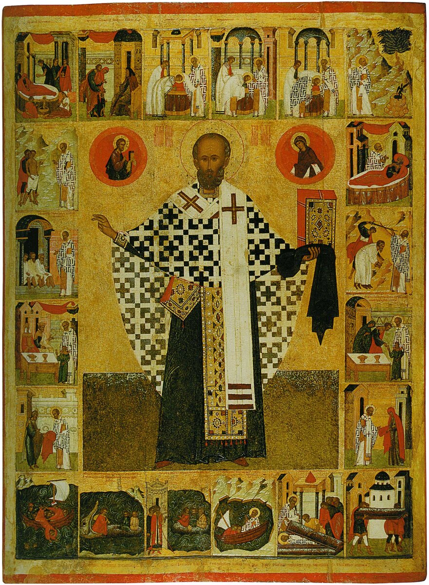 Николай Чудотворец. Житийная икона