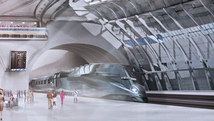 Пребывание поезда .Гифка с сайта gifer.com