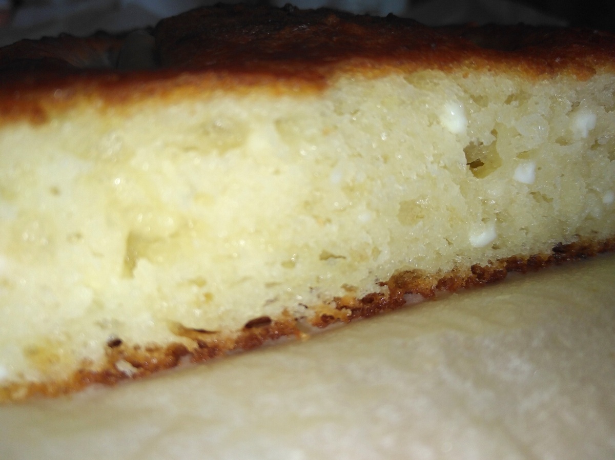Творожный пирог в разрезе