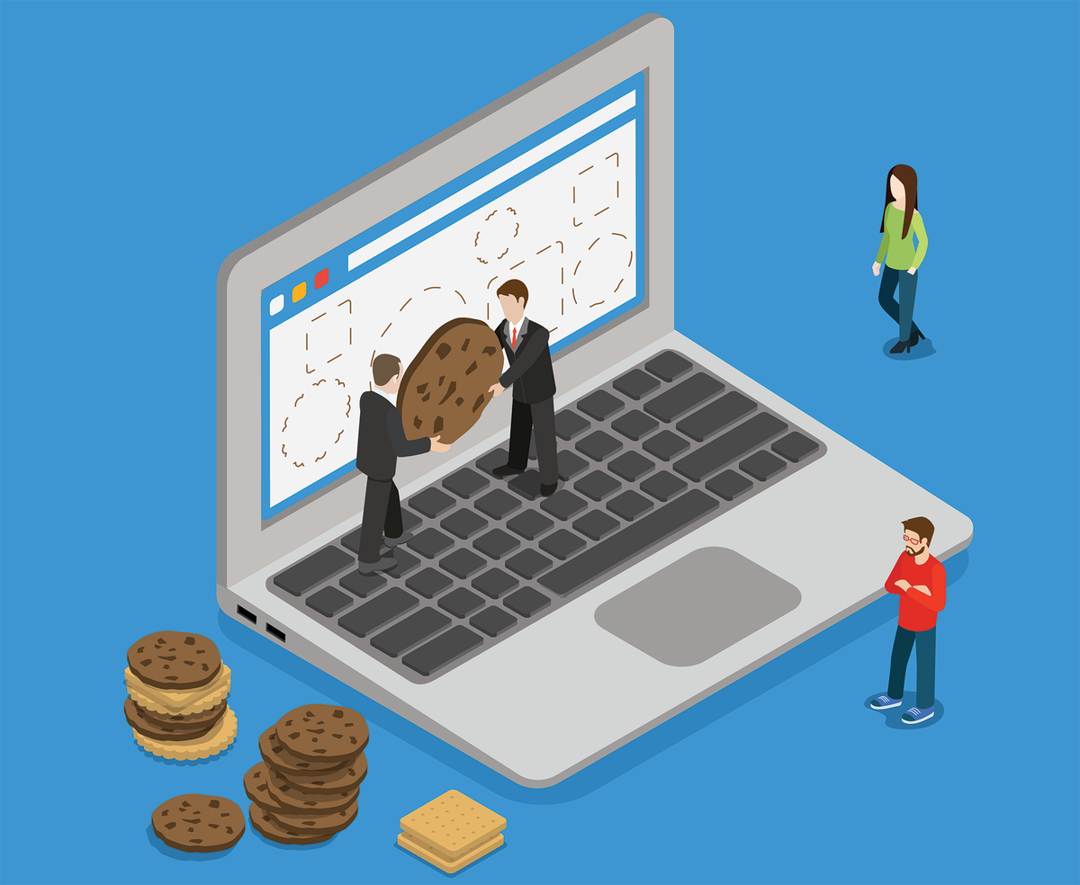 Cookie - в переводе с английского означает "Печенье", поэтому в Интернете шуточно изображают печенье вместе с компьютером.