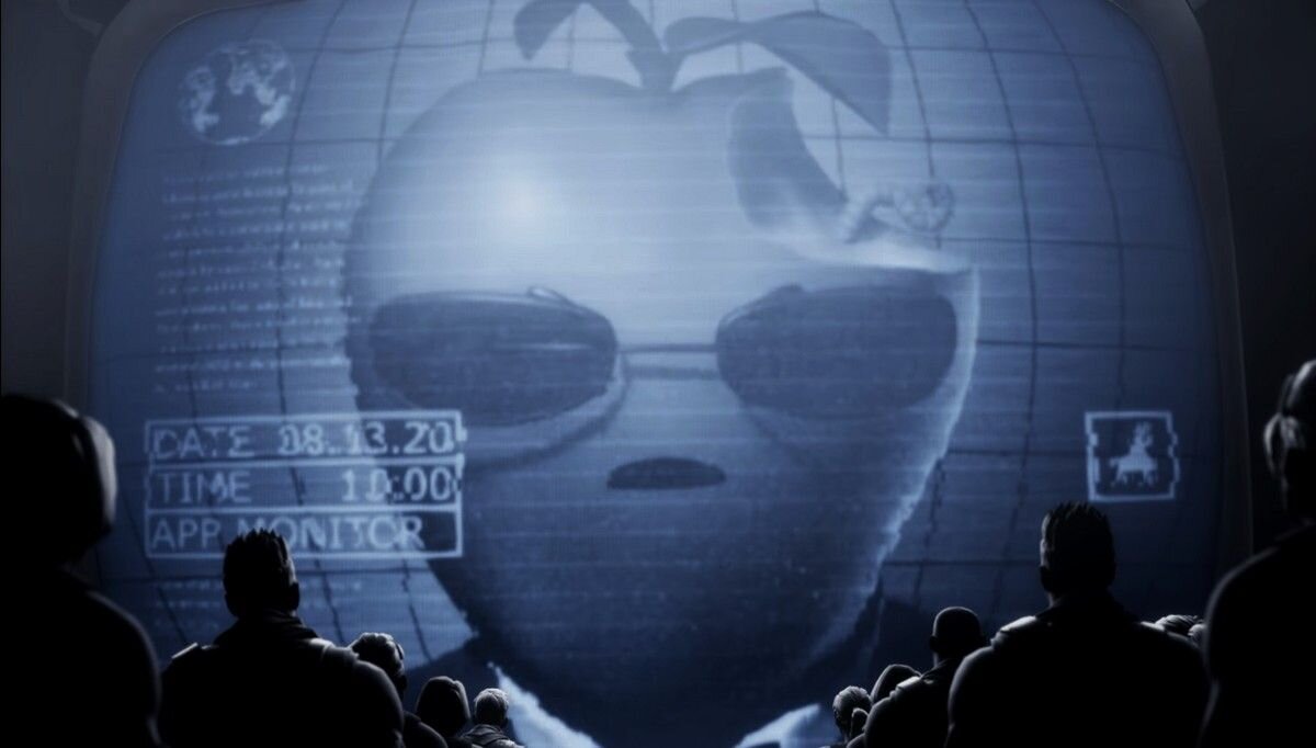  Изображение из ролика , которым Epic Games троллила Apple