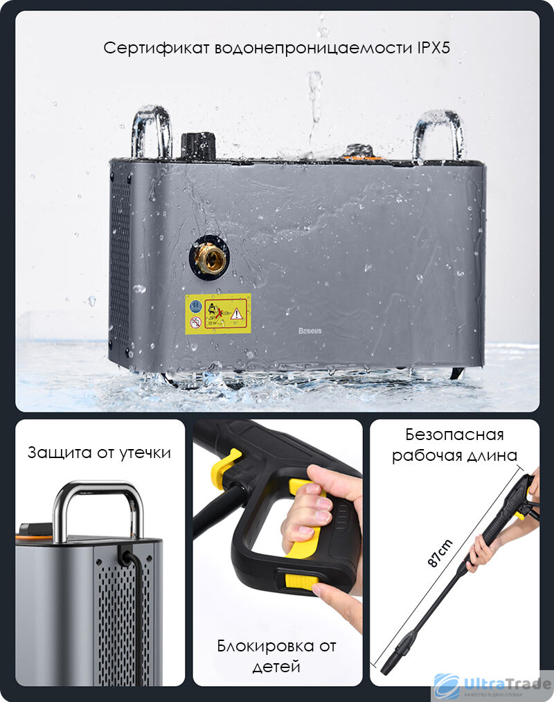 Аккумуляторная мойка высокого давления Baseus удобство и эффективность