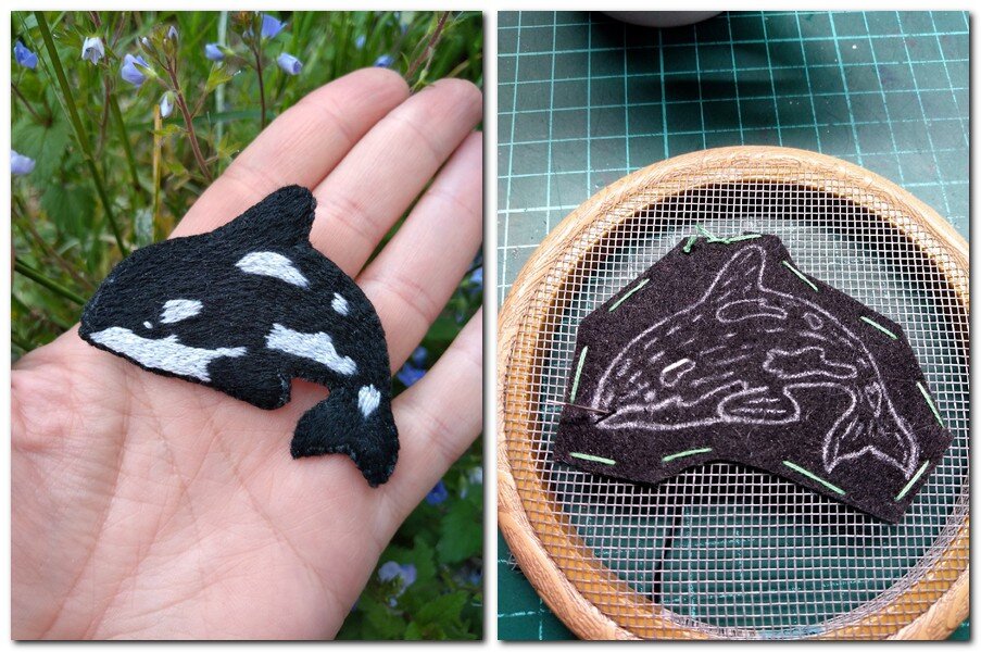 Кит-касатка) Такие броши очень популярны - никогда на долго не остаются. Вот и эту уже забрали)