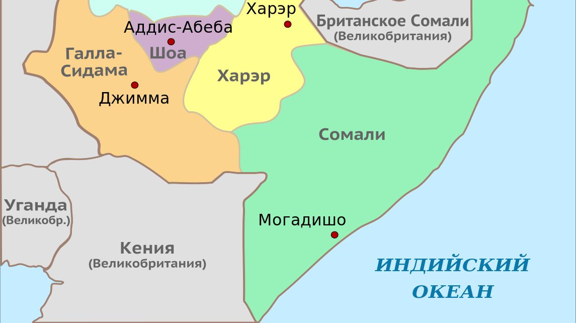 Карта сомали с городами