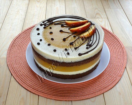 Бисквитный торт с персиками, пошаговый рецепт с фото на ккал