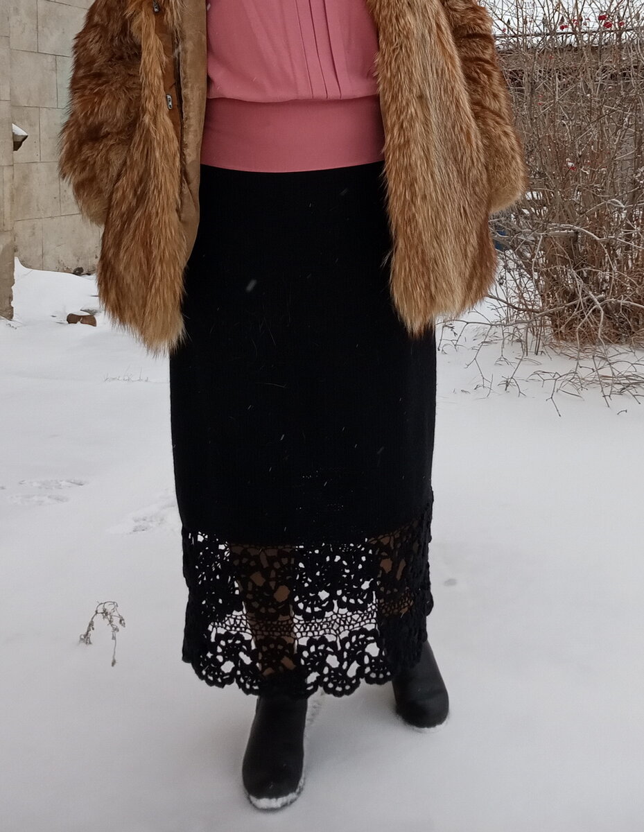 Юбка с ленточным кружевом   Что придумала - то связала