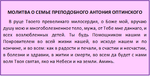 Молитва о сохранении семьи самону авиву