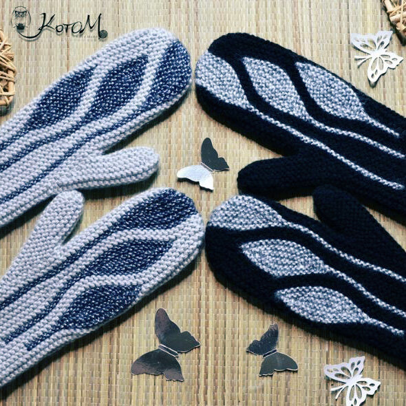    Вязаные варежки и митенки в технике свингИсточник: Кадр из видео