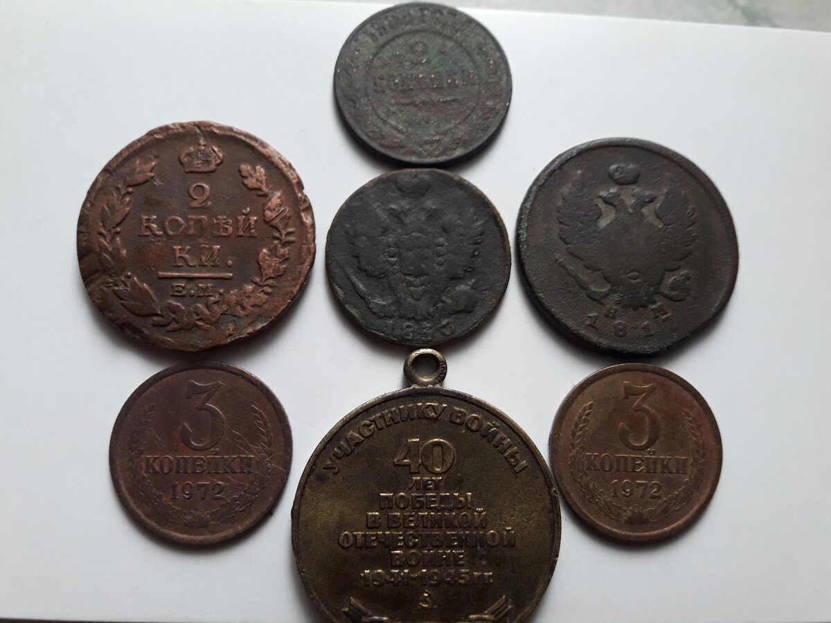 Монеты найденные на полях