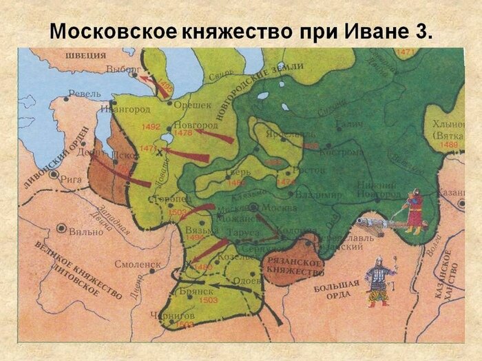 Карта московской руси 15 век