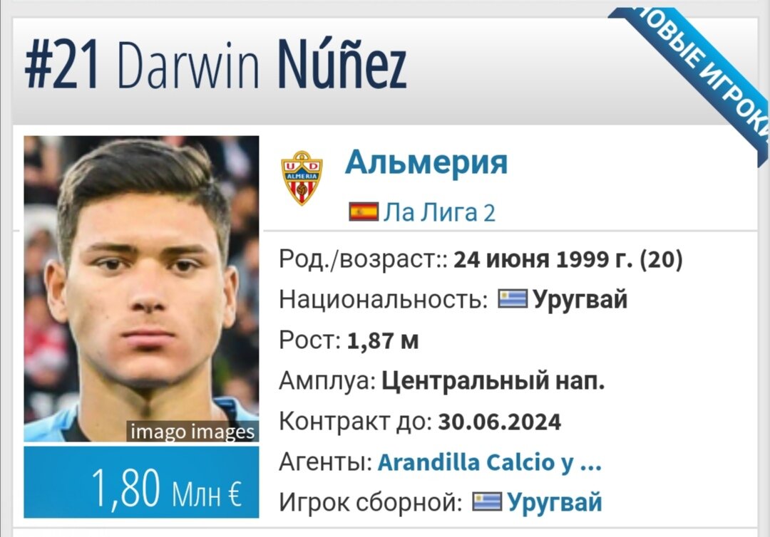 Данные transfermarket.de