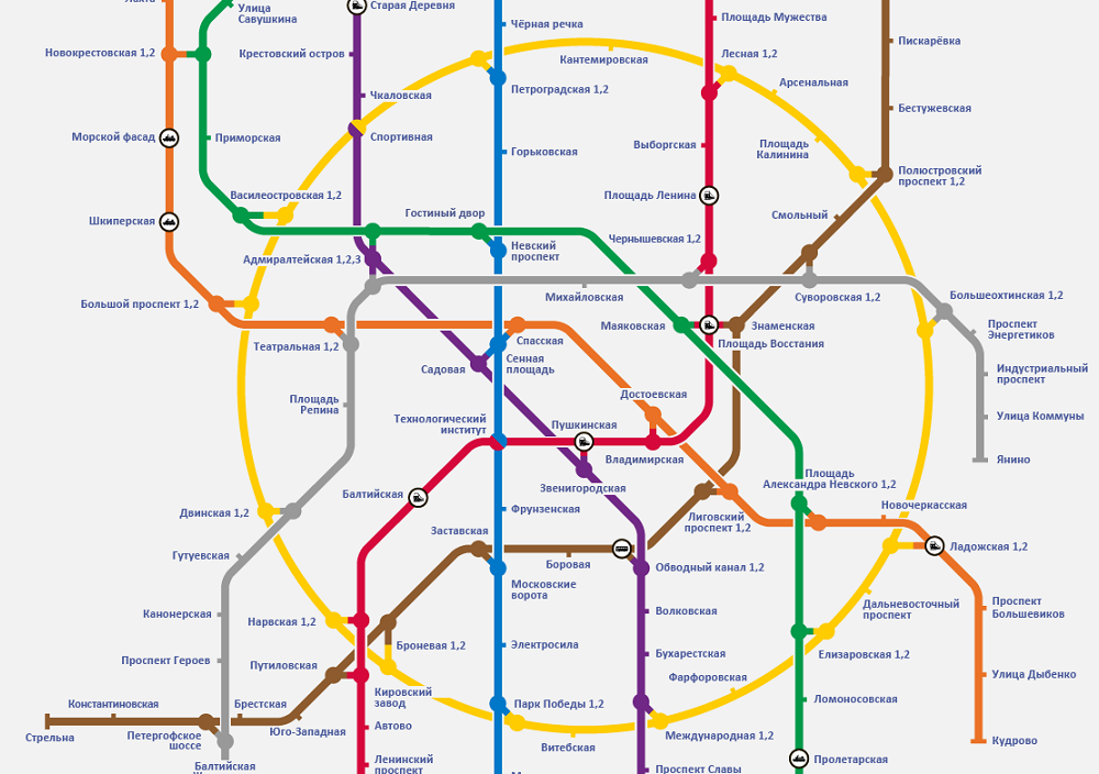 План питерского метрополитена